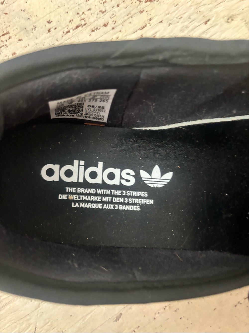 adidas Black and White Mary Jane Flats with Velcro Strap - Picture 7 of 8